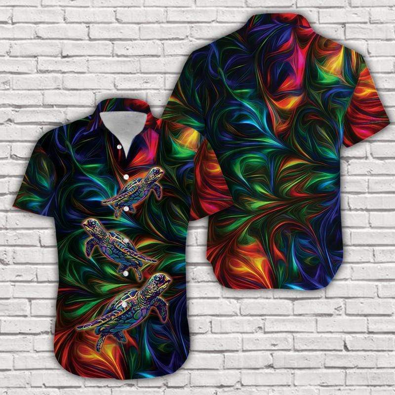 Awesome Turtle Colorful Hawaiian Aloha Shirts #090421H