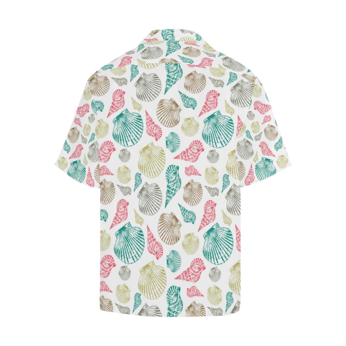 Colorful Shell Pattern Mens All Over Print Hawaiian Shirt