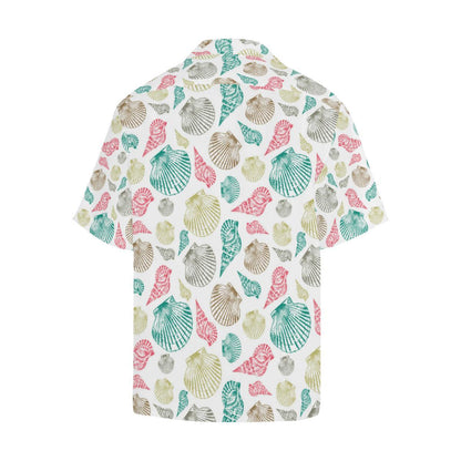 Colorful Shell Pattern Mens All Over Print Hawaiian Shirt