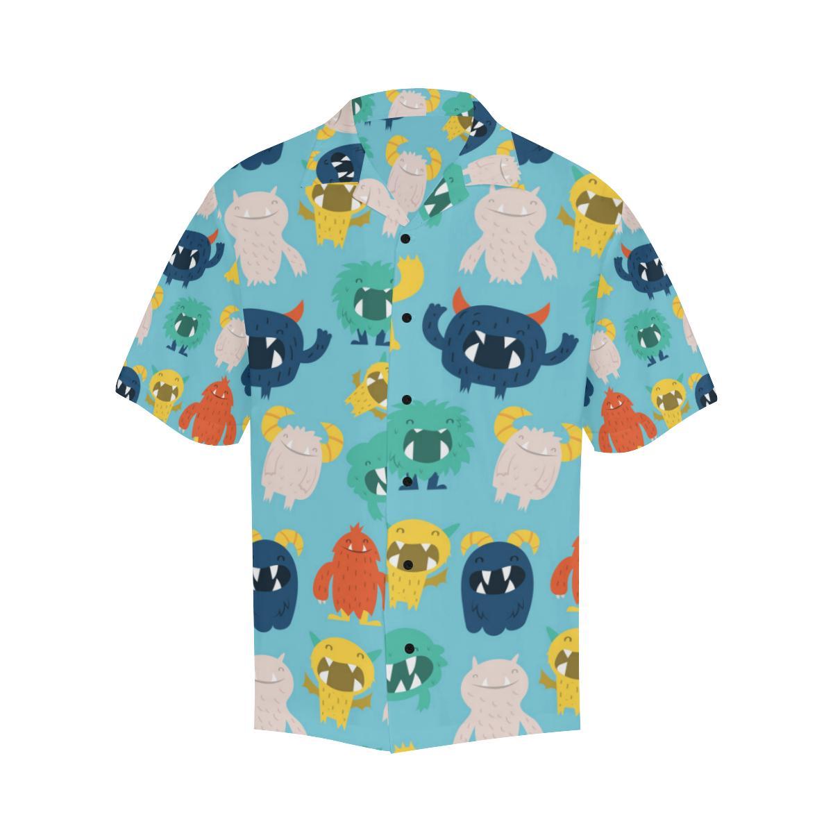 Monster Cartoon Pattern Print Design Hawaiian Shirt