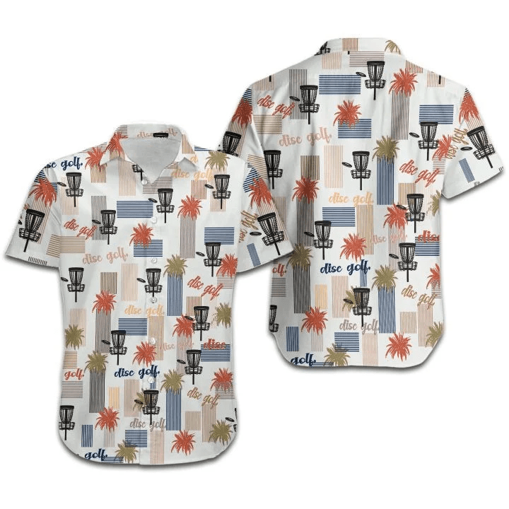 Simple Disc Golf Palm Tree Unisex Hawaiian Shirts