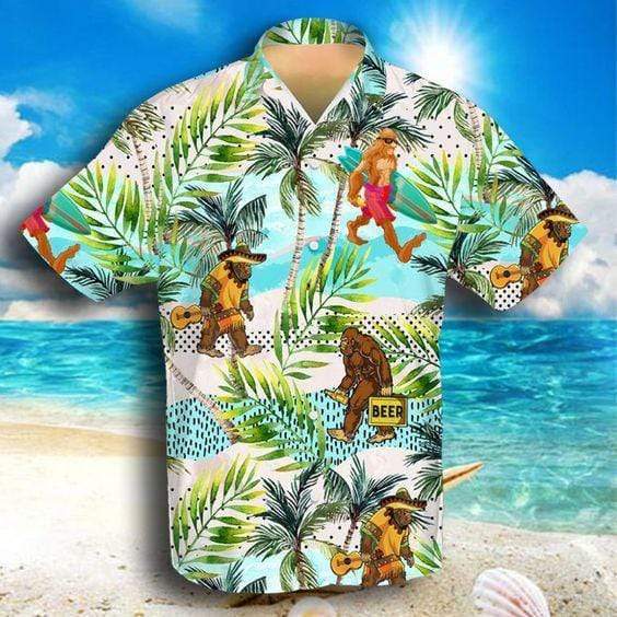 Bigfoot Activities Camping Hawaiian Shirt, Summer Shirt, Beach shirt