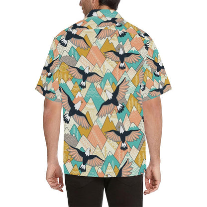 Eagle Pattern Print Design 02 Mens All Over Hawaiian Shirt