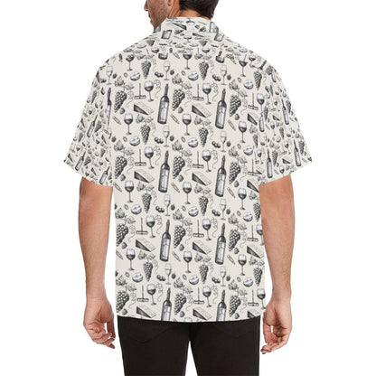 Wine Themed Print Design Hawaiian Shirt