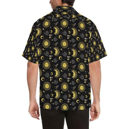 Sun Moon Print Design Hawaiian Shirt