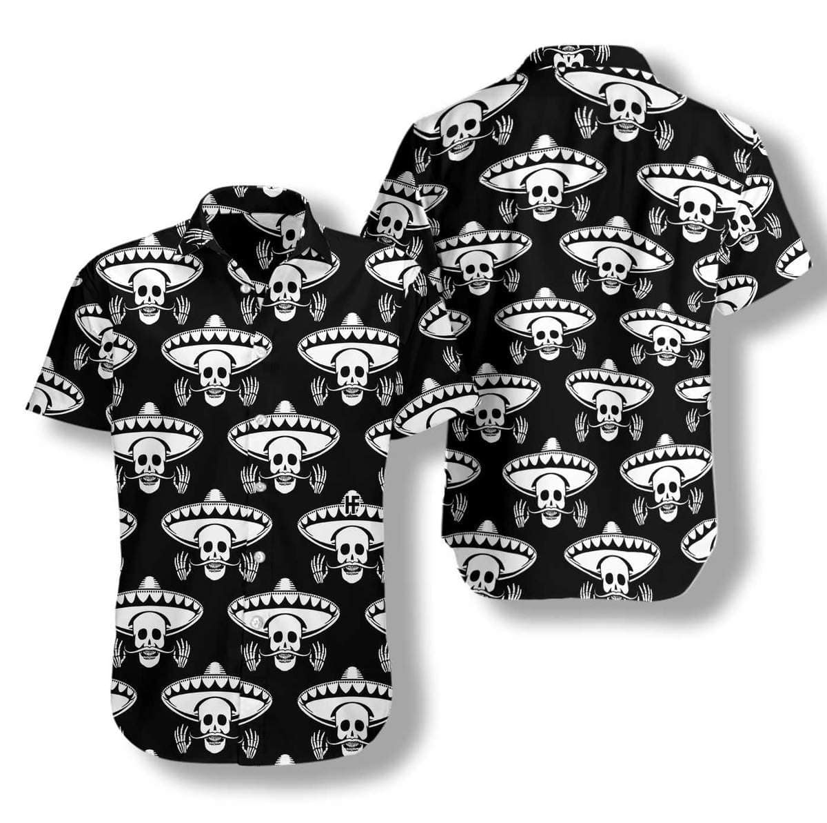 Hawaiian Aloha Shirts Mustache Skull Mexico