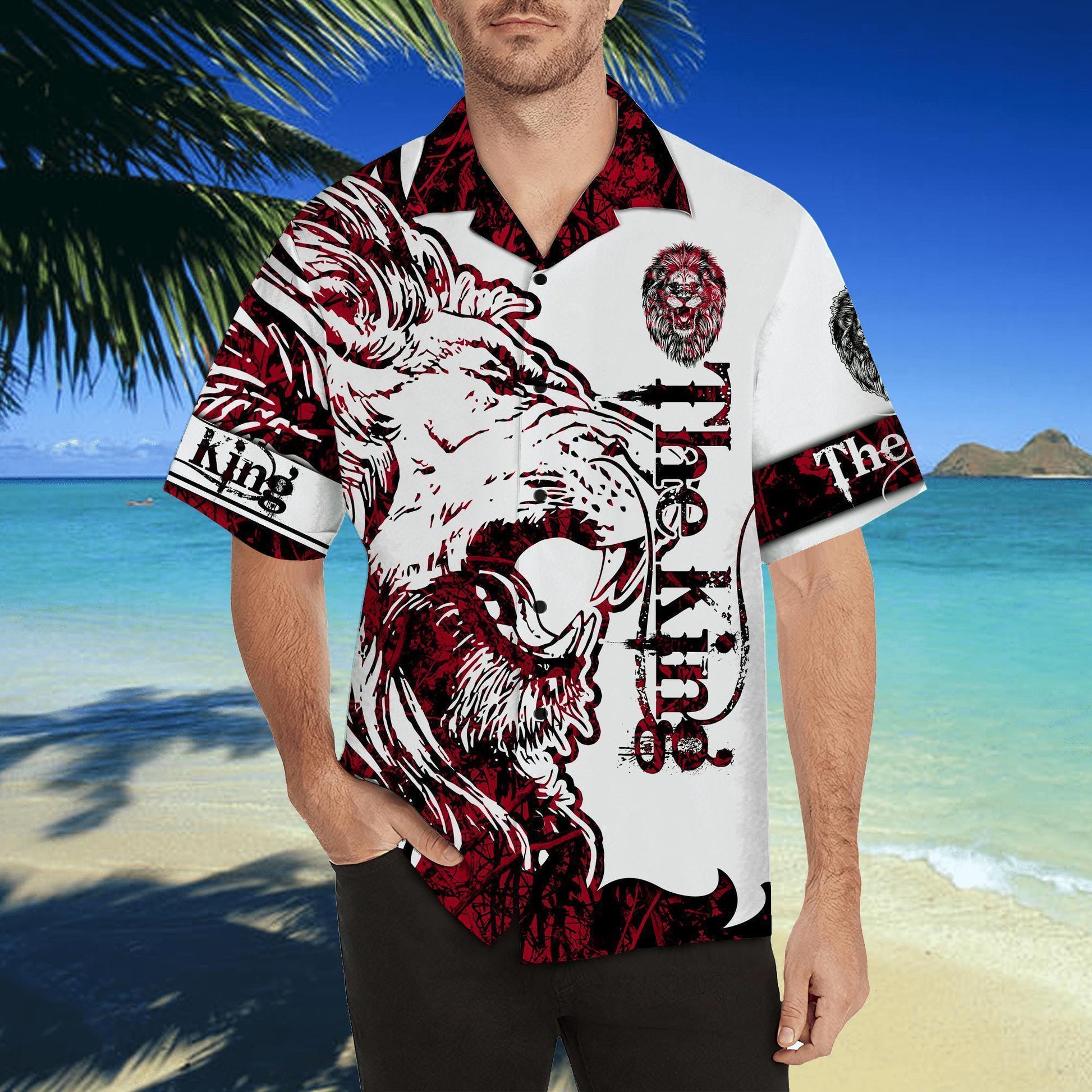 3D The King Lion Tattoo Hawaii Shirt Unique Beach Hawaiian