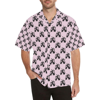 Black Cat Pattern Print Design Hawaiian Shirt