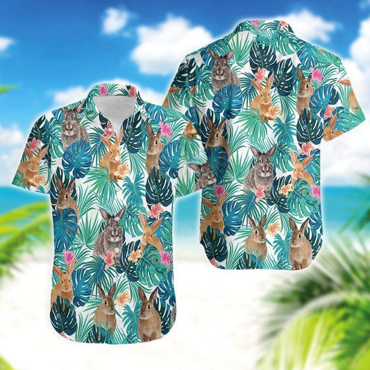 Happy Easter 2021 Simple Bunny Lovely Rabbit Tropical Hawaiian Aloha Shirts 