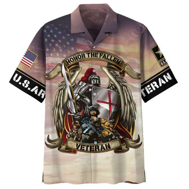 Honor The Fallen Us Army Veteran And Knight Templar Unisex Hawaiian Shirts