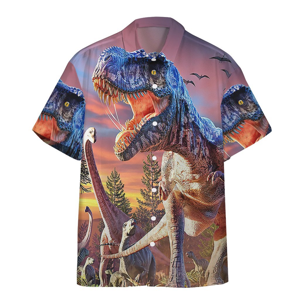  3D T Rex Attack Custom Hawaii Shirt