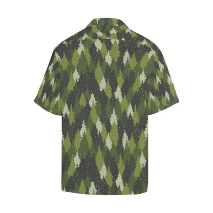 Christmas Tree Camo Pattern Mens All Over Print Hawaiian Shirt