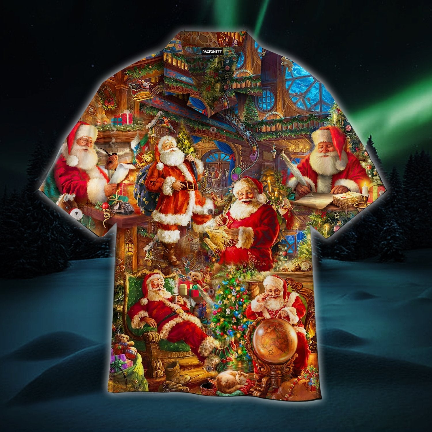 House Of Santa Claus Christmas Hawaiian Shirt | For Men &amp;amp; Women | Adult | Wt1032