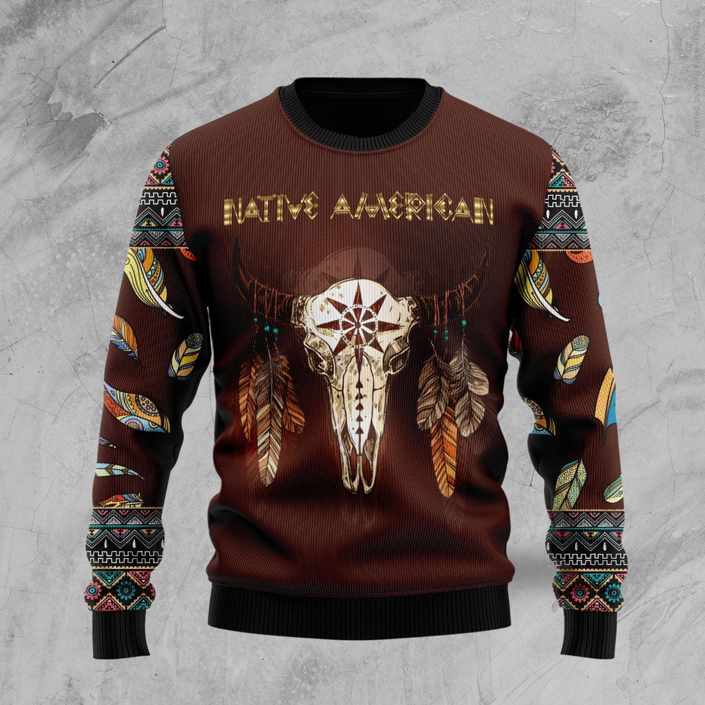 Native Skull Ugly Christmas Sweater 