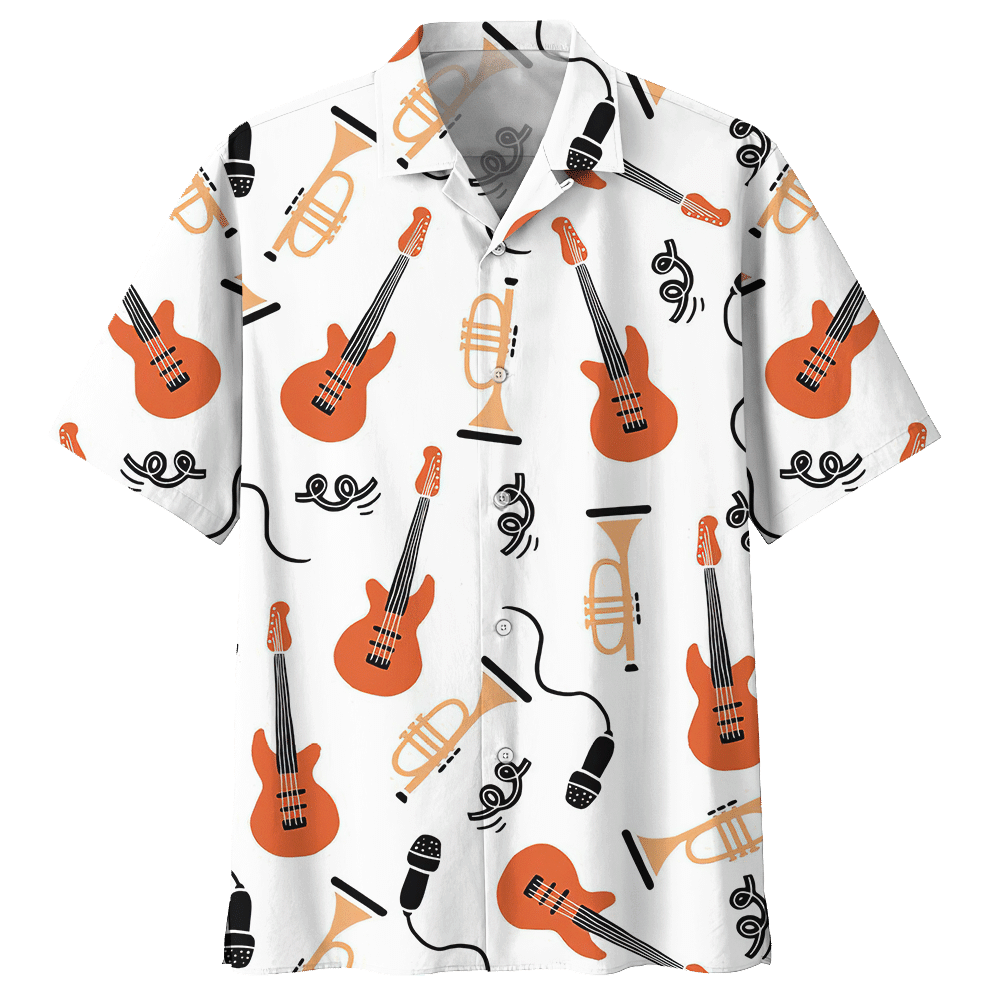 Guitar  White Awesome Design Unisex Hawaiian Shirt For Men And Women Dhc17063674