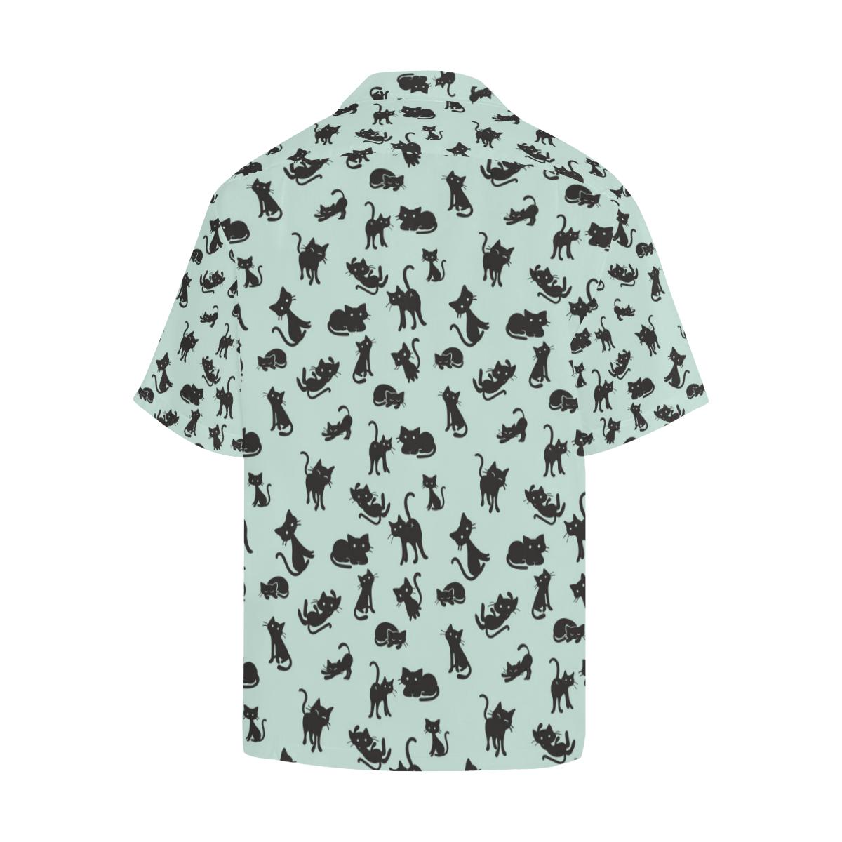 Black Cat Pattern Print Design Hawaiian Shirt