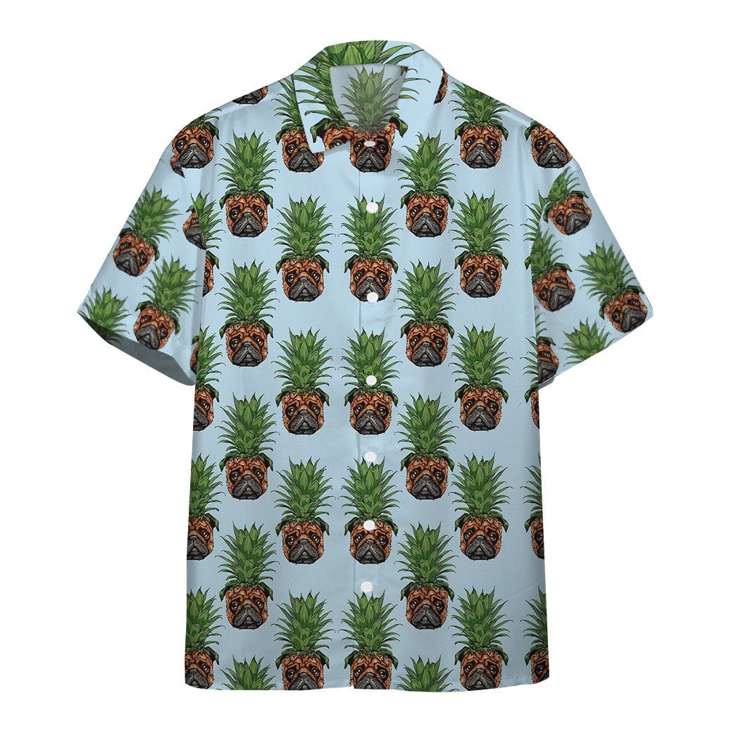 3D Pineapple Pug Custom Hawaii Shirt