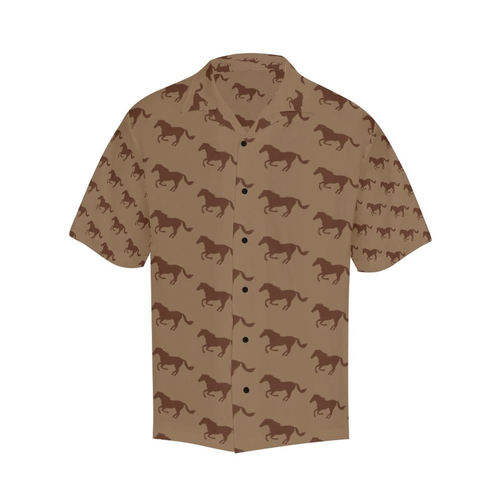 Horse Brown Print Design Hawaiian Shirt