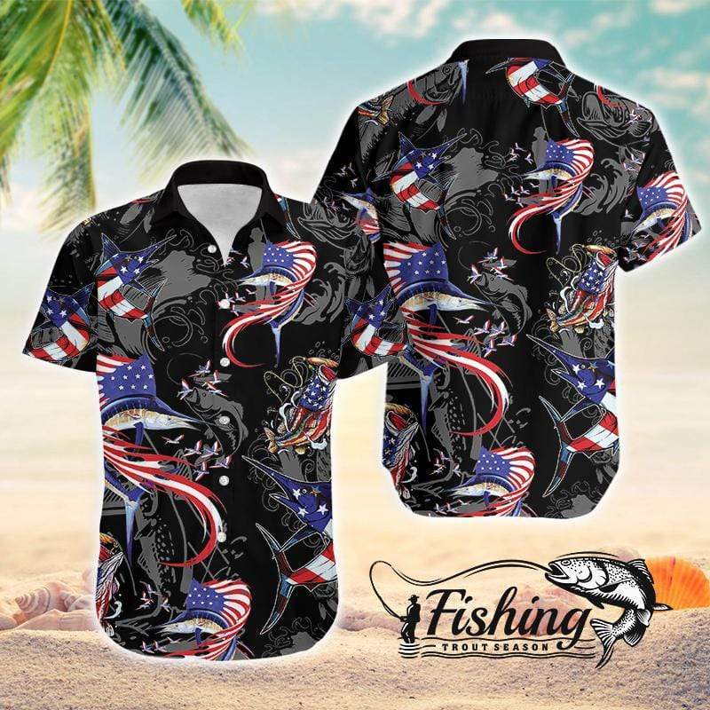 American Fishing Season Unisex Hawaiian Aloha Shirts #24521Dh