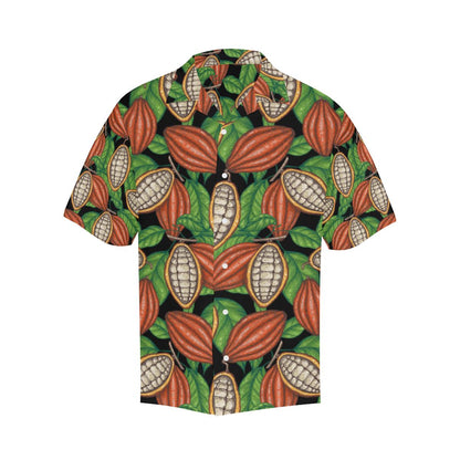 Cocoa Leaves Pattern Mens All Over Print Hawaiian Shirt