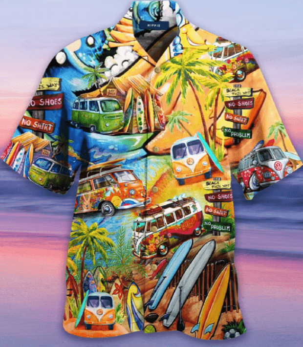 Camper Van Beaches Camping Car Hawaiian Unisex Aloha Shirts #DH