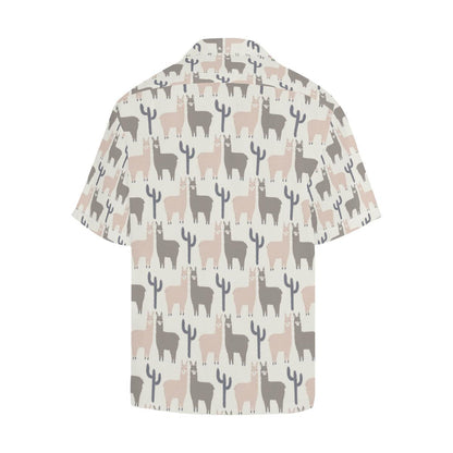Llama Alpaca Pattern Mens All Over Print Hawaiian Shirt