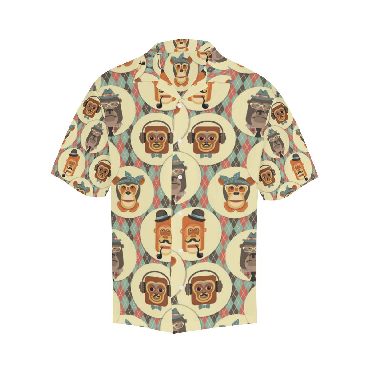 Monkey Pattern Mens All Over Print Hawaiian Shirt