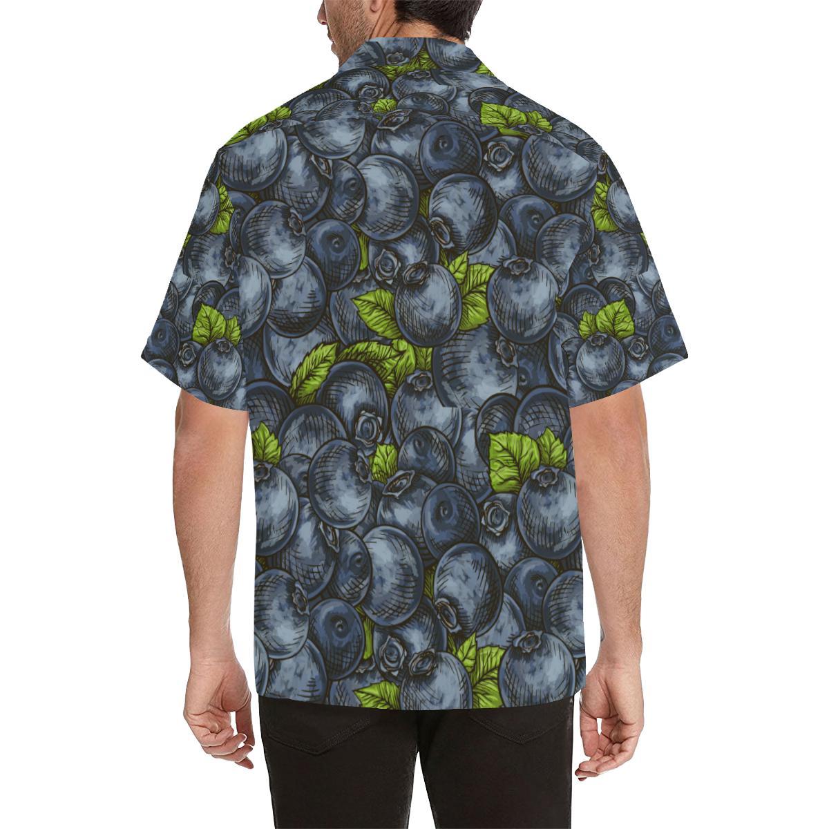 Blueberry Pattern Mens All Over Print Hawaiian Shirt