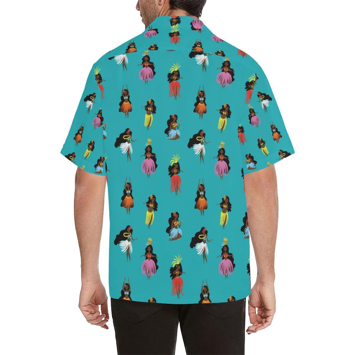 Hula Dancers Pattern Print Design Hawaiian Shirt