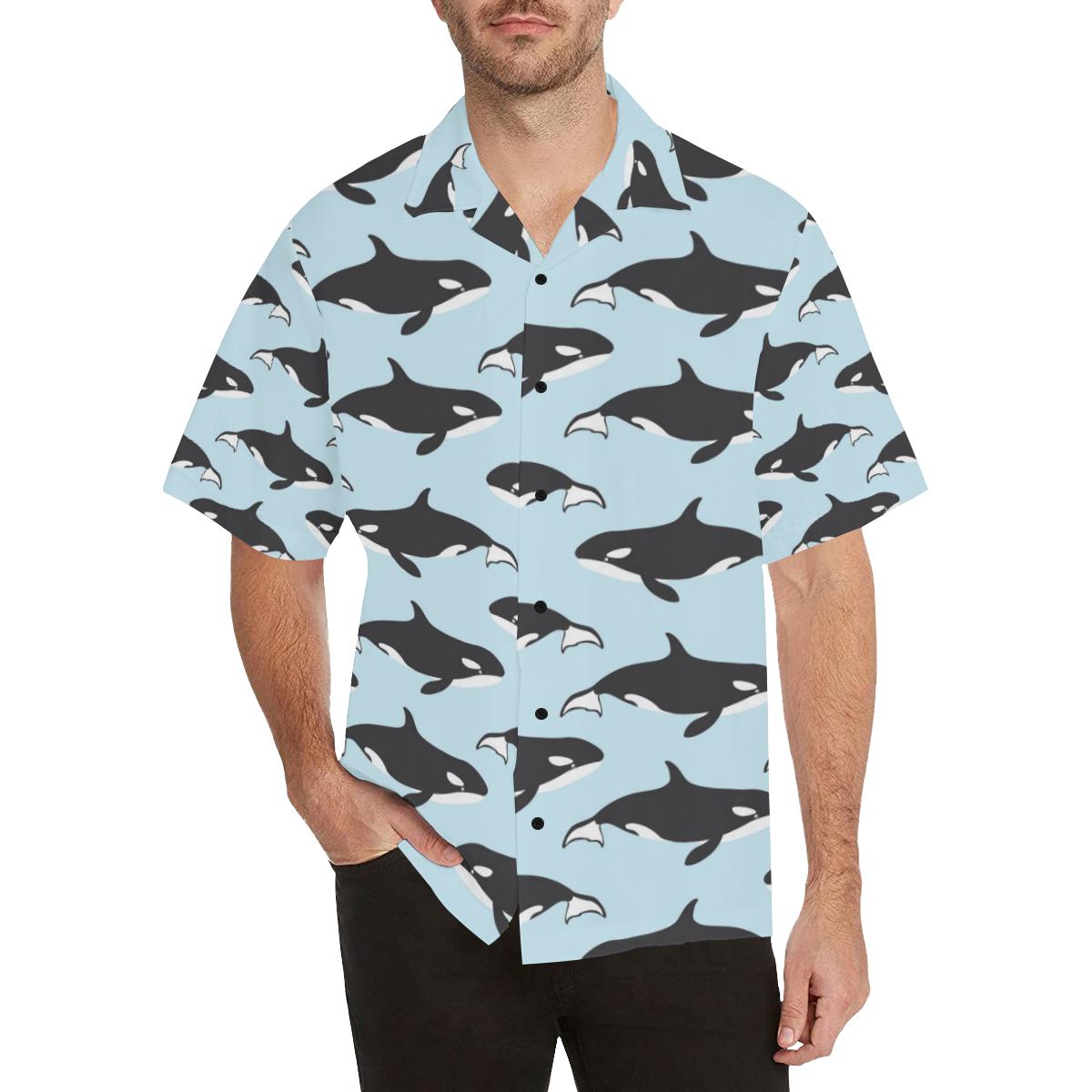 Killer Whale Pattern Print Design Hawaiian Shirt