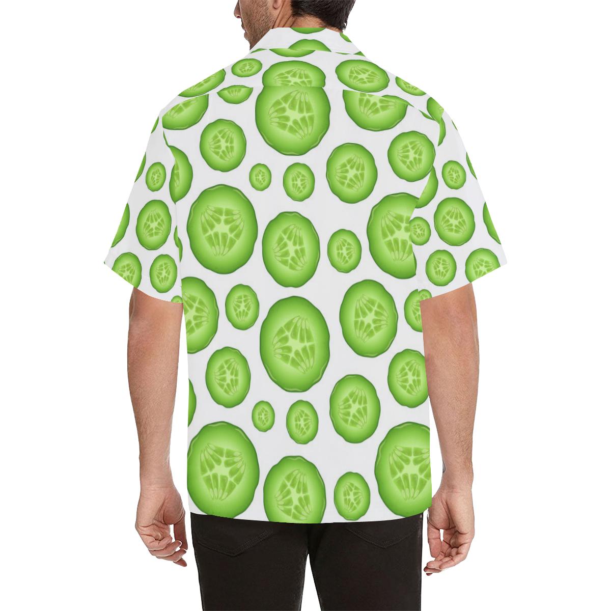 Sliced Cucumber Pattern Mens All Over Print Hawaiian Shirt