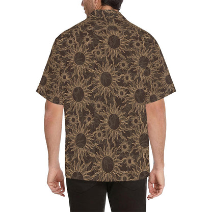 Sun Pattern Theme Mens All Over Print Hawaiian Shirt
