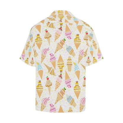 Ice Cream Cone Pattern Background Mens All Over Print Hawaiian Shirt