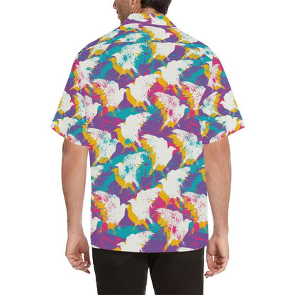 Colorful Crow Illustration Pattern Mens All Over Print Hawaiian Shirt