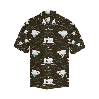 Polar Bear Pattern Background Mens All Over Print Hawaiian Shirt