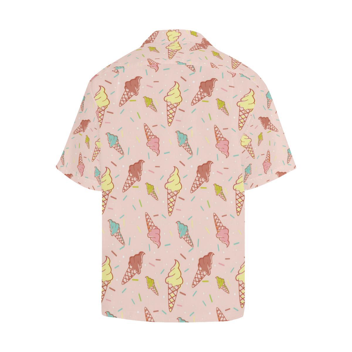 Ice Cream Pattern Print Design Hawaiian Shirt