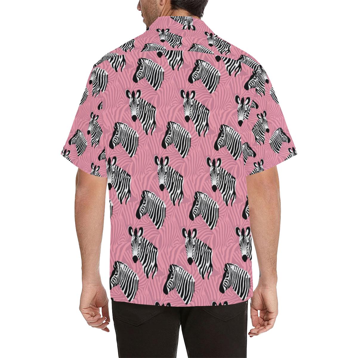 Zebra Head Pattern Mens All Over Print Hawaiian Shirt