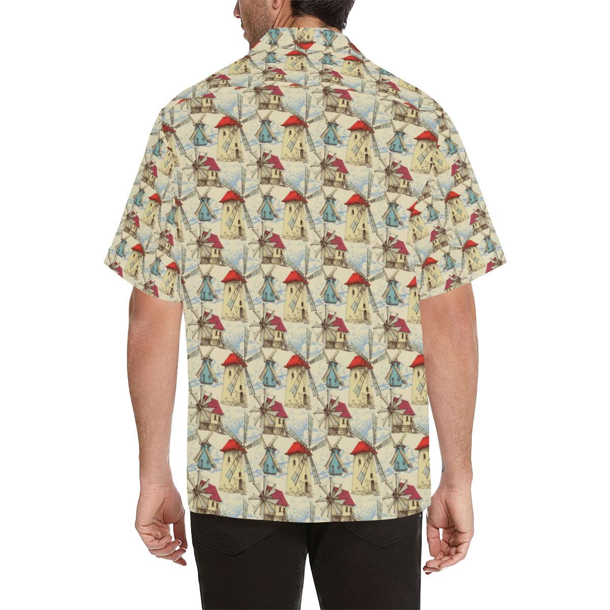 Windmill Pattern Print Design 0 Hawaiian Shirt