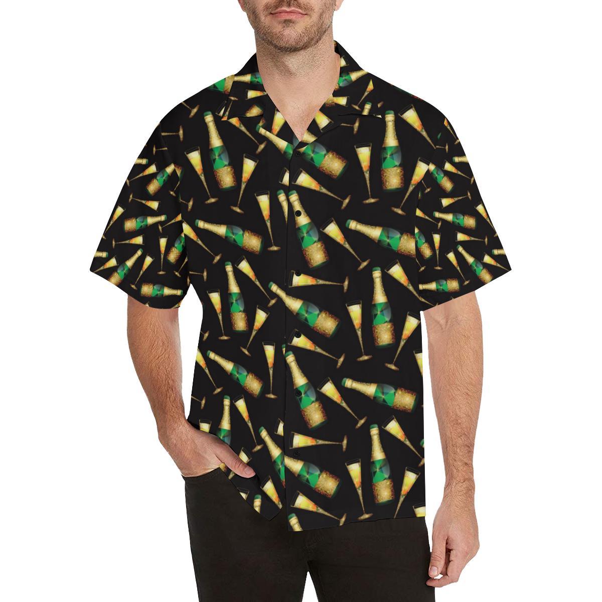 Champagne Pattern Print Design Hawaiian Shirt