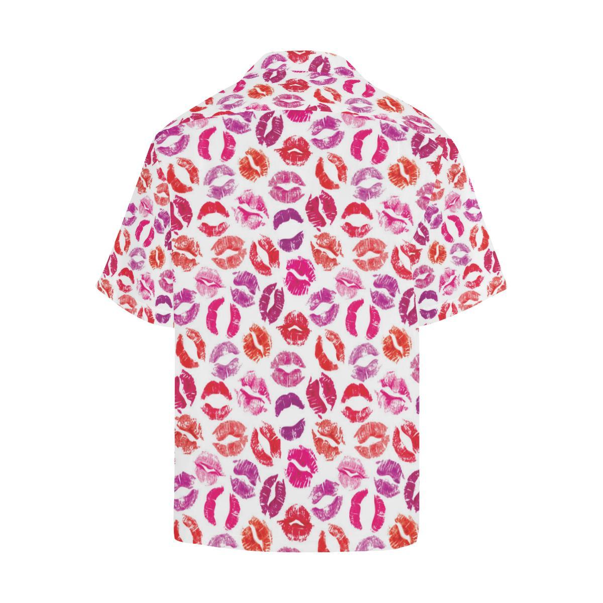 Lips Pattern Print Design 04 Mens All Over Hawaiian Shirt