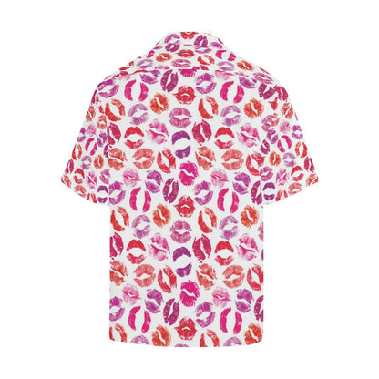 Lips Pattern Print Design 04 Mens All Over Hawaiian Shirt