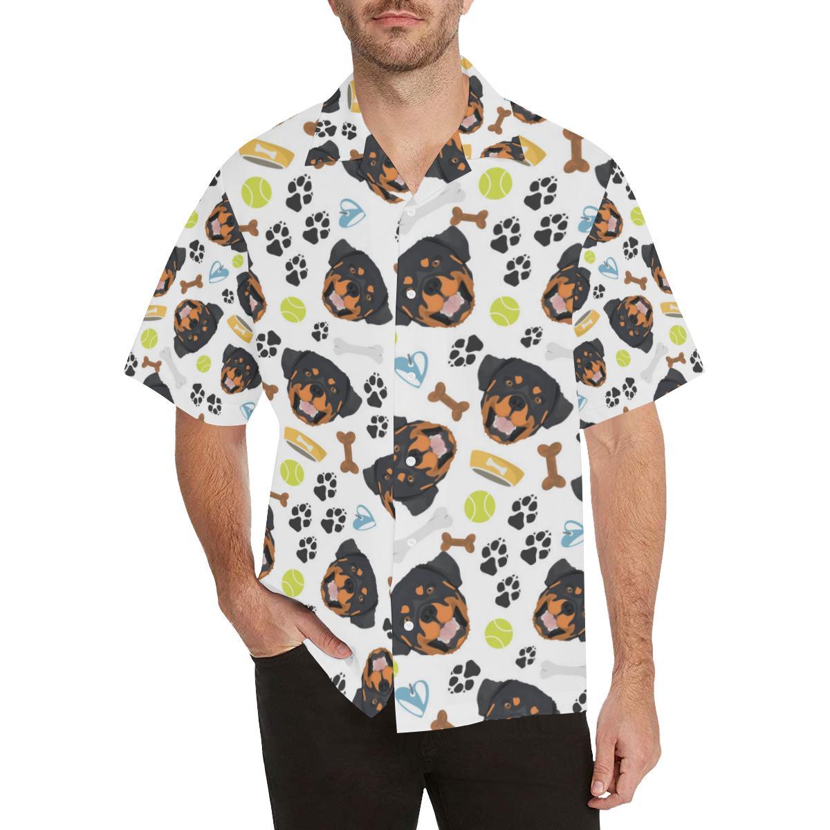 Rottweiler Pattern Print Design A Hawaiian Shirt