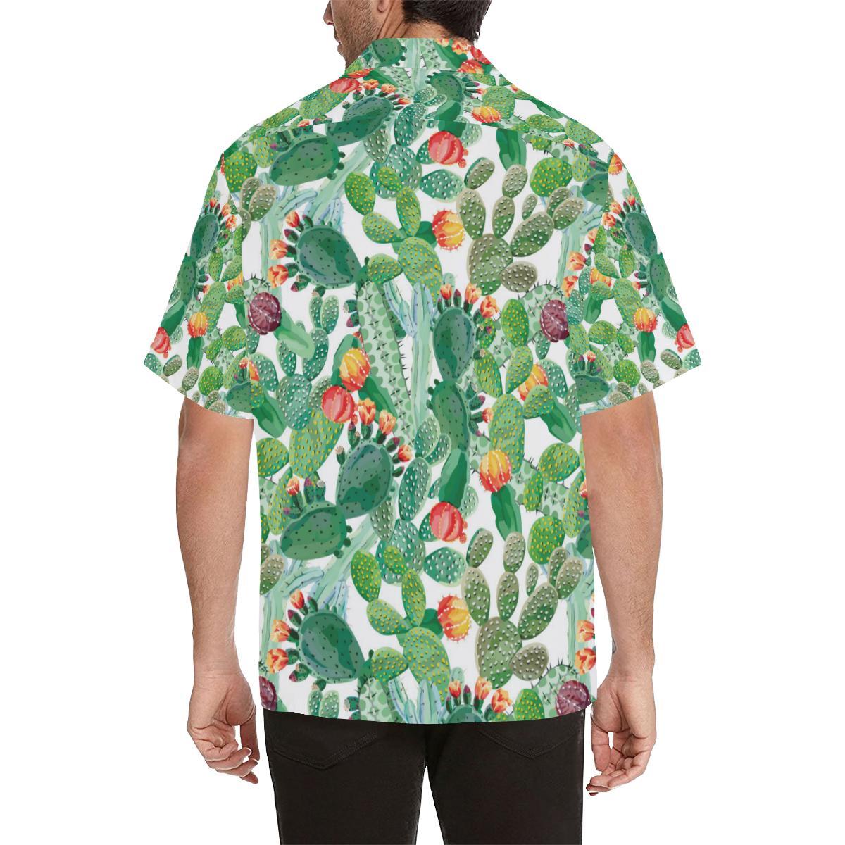 Cactus Design Pattern Copy Mens All Over Print Hawaiian Shirt