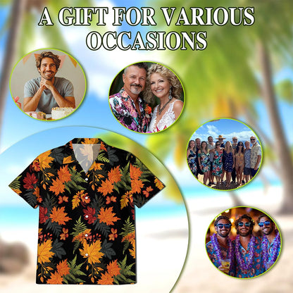 Happy Thanksgiving Hawaiian Shirt for Men, Button Down Aloha Shirt - Azhawaiian