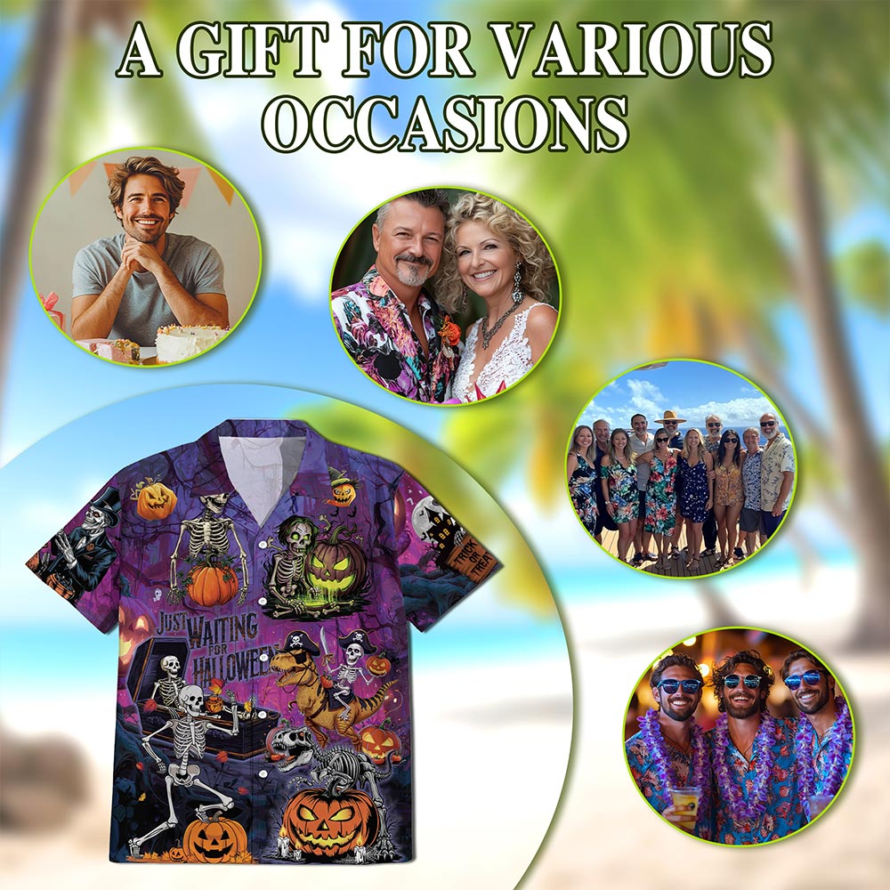 Halloween You're Already Dead Skeleton Hawaiian Shirt for Men, Button Down Aloha Shirt - Azhawaiian