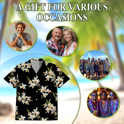 Orchid Hawaiian Shirt for Men, Button Down Aloha Shirt - Azhawaiian