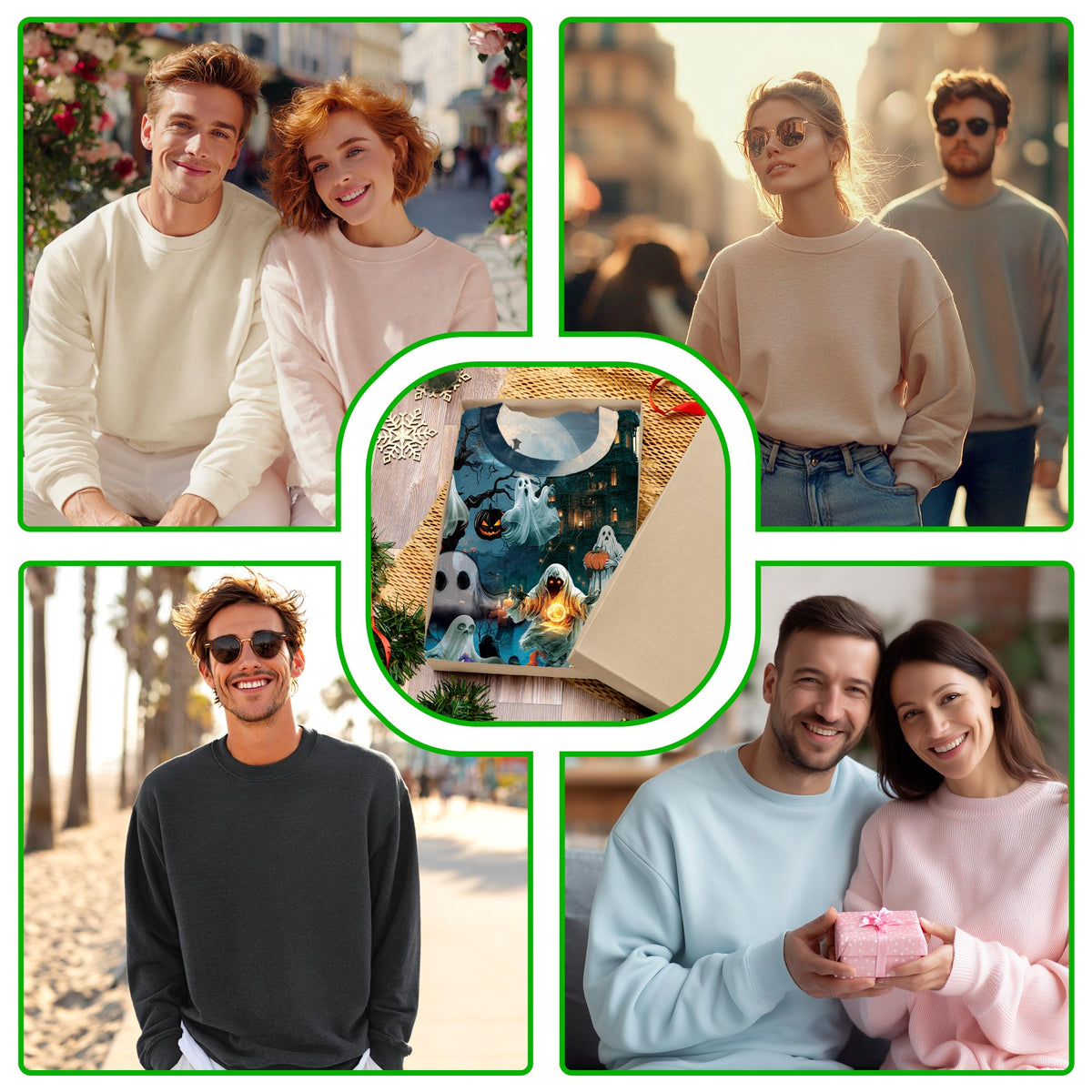 Halloween Ghost Sweatshirt – Colorful Graphic 3D All Over Print Design