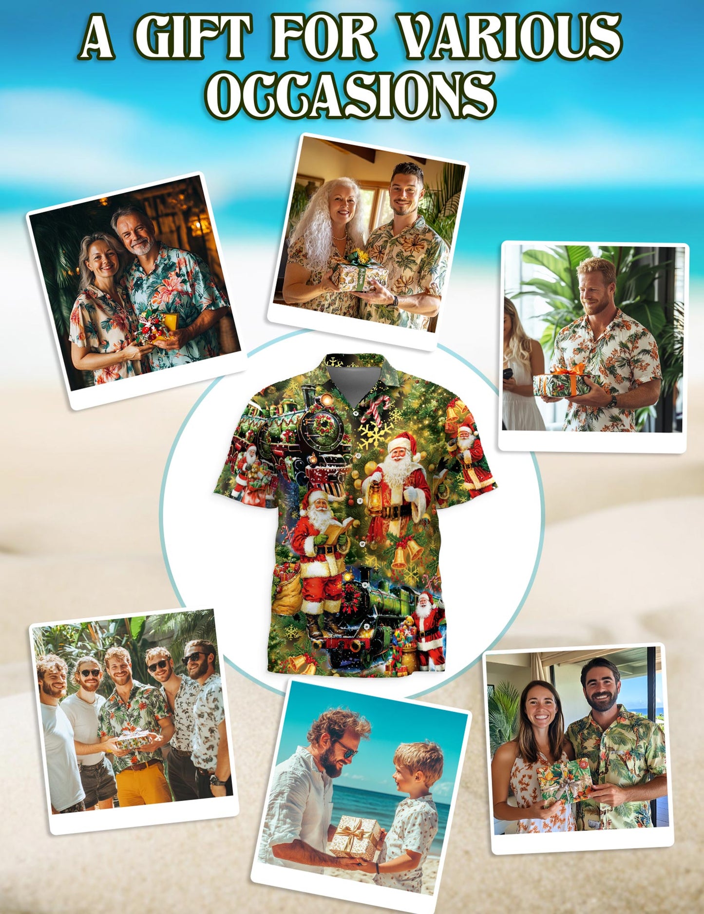 Skull Santa Christmas Hawaiian Shirt for Men, Button Down Aloha Shirt - Azhawaiian