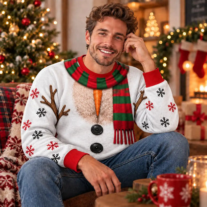 Hairy Chest Snowman Sweatshirt – Funny Christmas Snowman Graphic 3D All Over Print Design