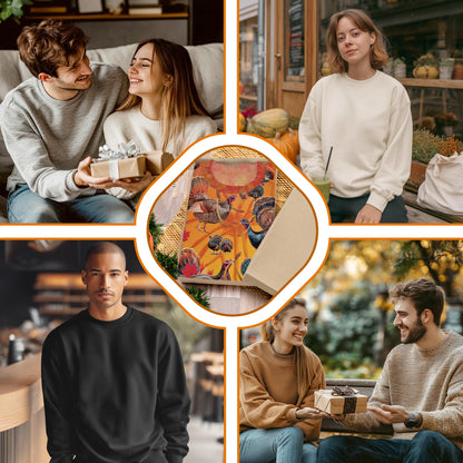 Thanksgiving Turkey Wishbone Unisex Sweatshirt – Colorful Graphic 3D All Over Print Design